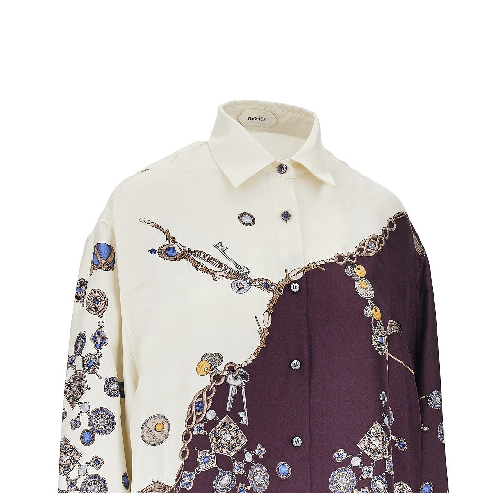 Versace Camicia in seta con stampa 'Stolen Jewels', view 2