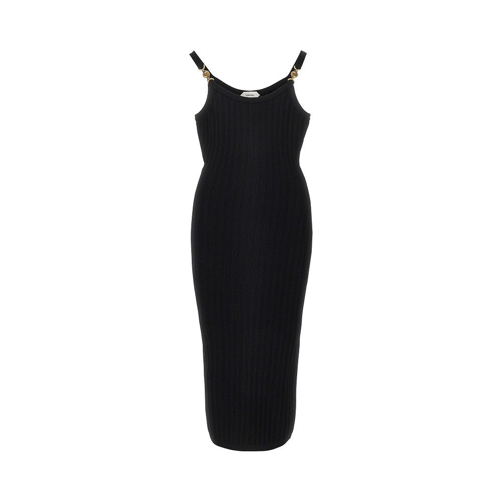 Versace Abito midi in maglia con dettaglio Medusa