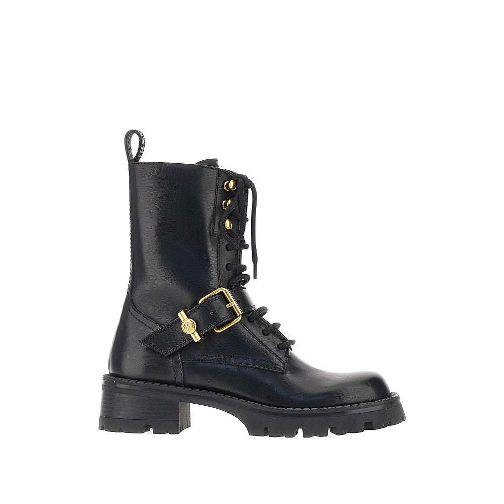 Versace Stivaletti in pelle con dettaglio Medusa
