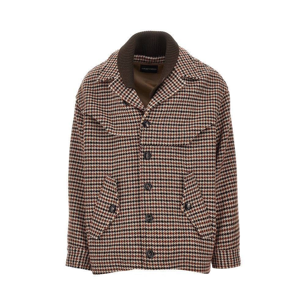 Emporio Armani Caban in maglia con motivo pied-de-poule