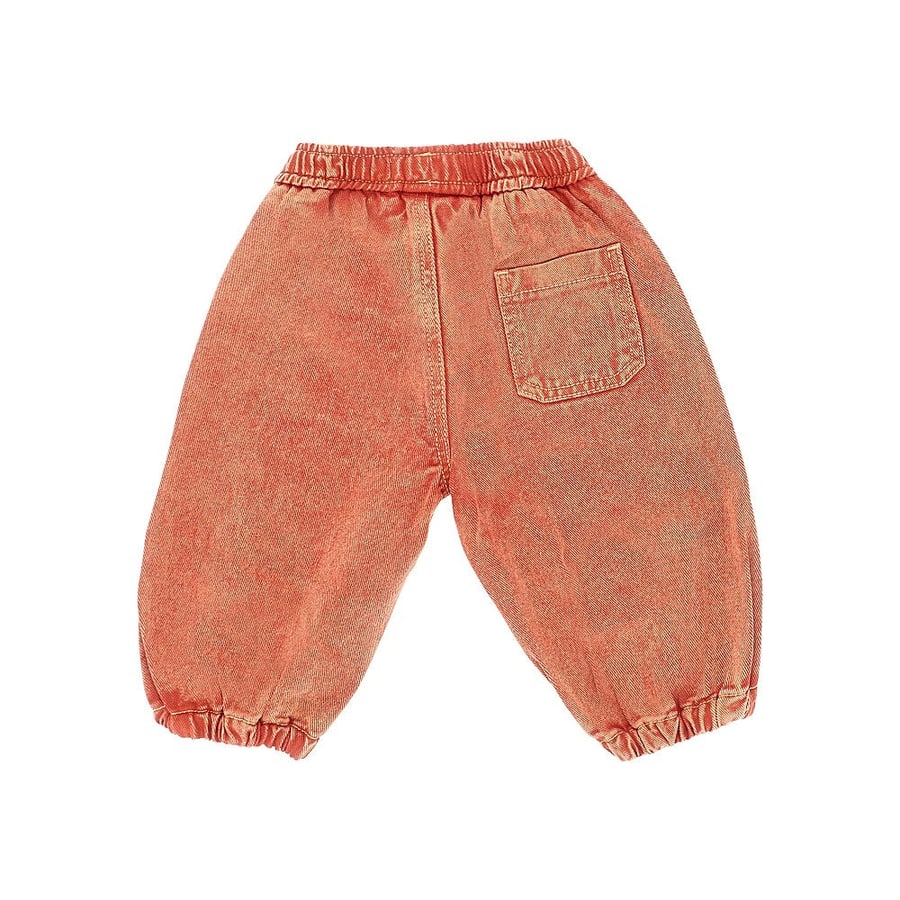 BOBO CHOSES Pantalone in denim con patch logo, view 2