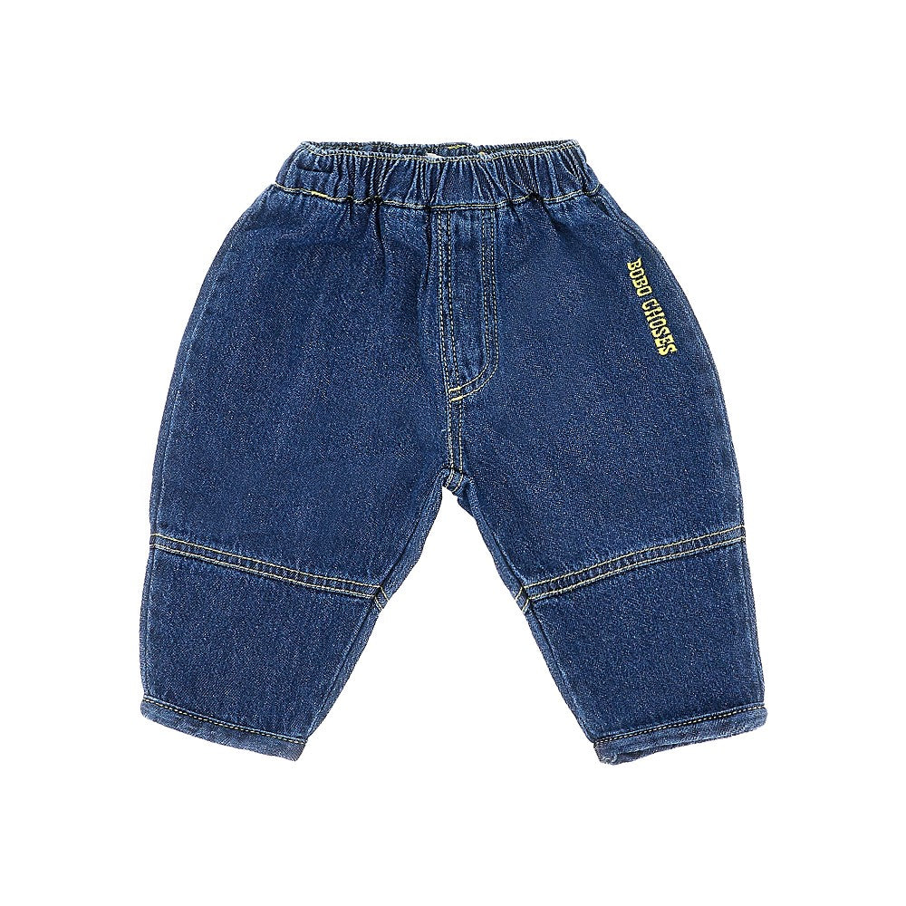 BOBO CHOSES Pantalone in denim con ricamo logo