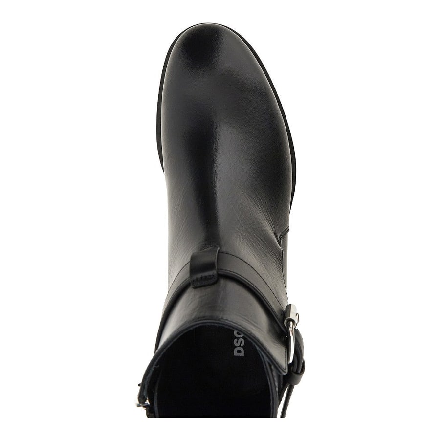 Dsquared2 Stivaletti in pelle con logo impresso, view 4