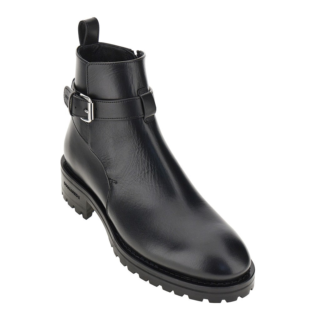 Dsquared2 Stivaletti in pelle con logo impresso, view 2
