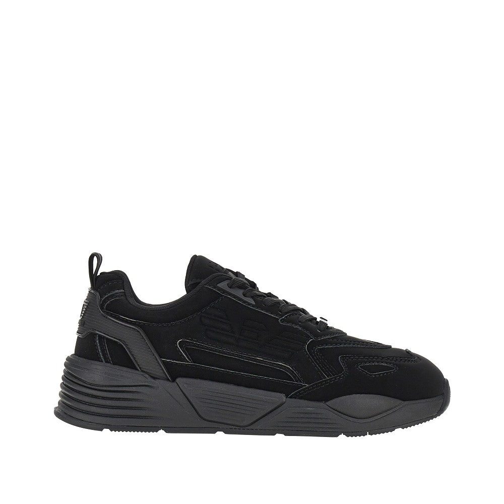 EA7 Sneakers in nylon spalmato con logo Eagle