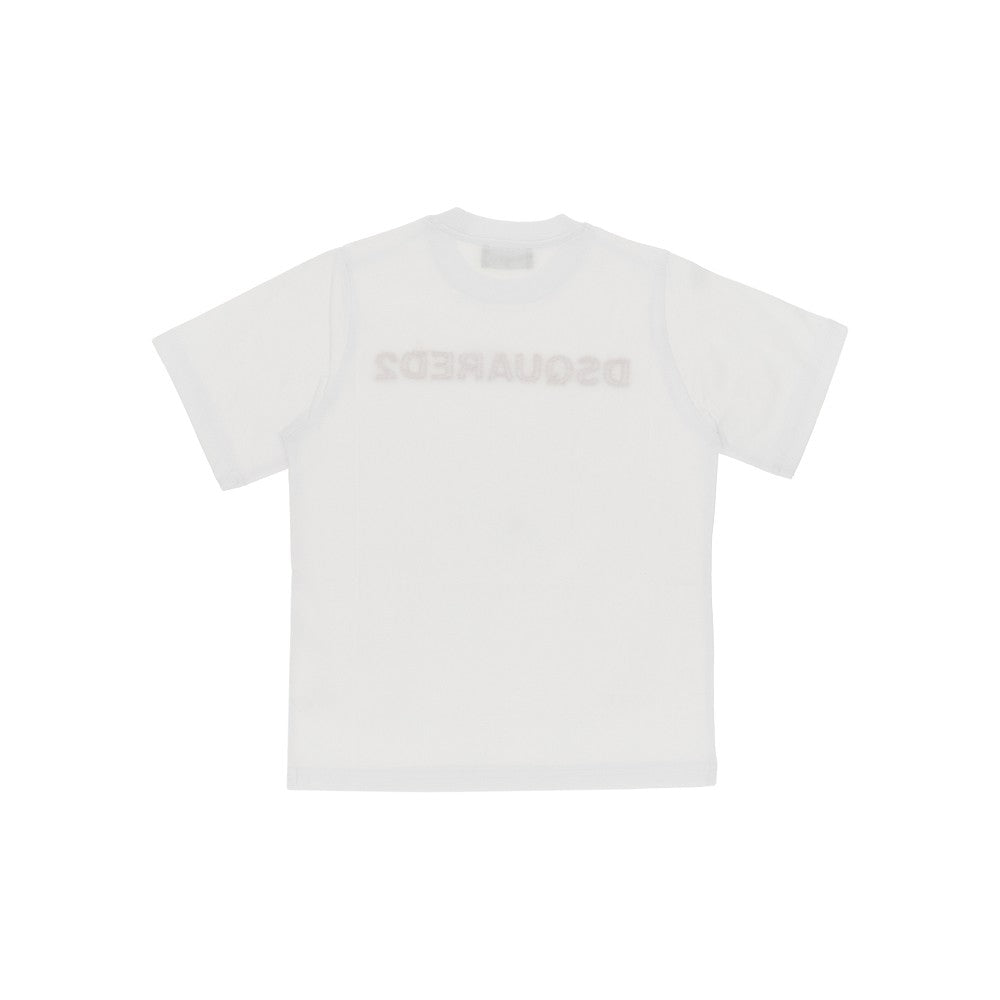 Dsquared2 T-shirt in cotone con logo ricamato, view 2