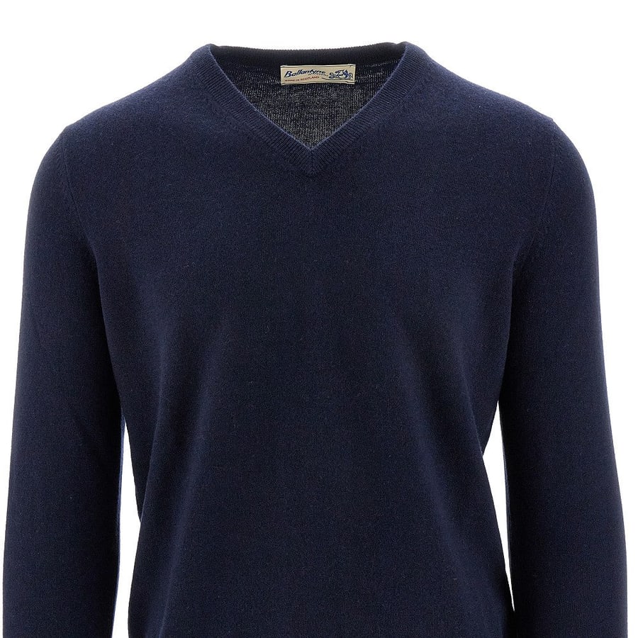 BALLANTYNE Pullover in cachemire con scollo a V, view 2
