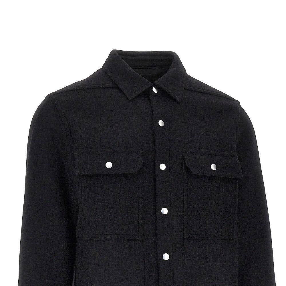 Rick Owens Overshirt in panno di lana, view 2