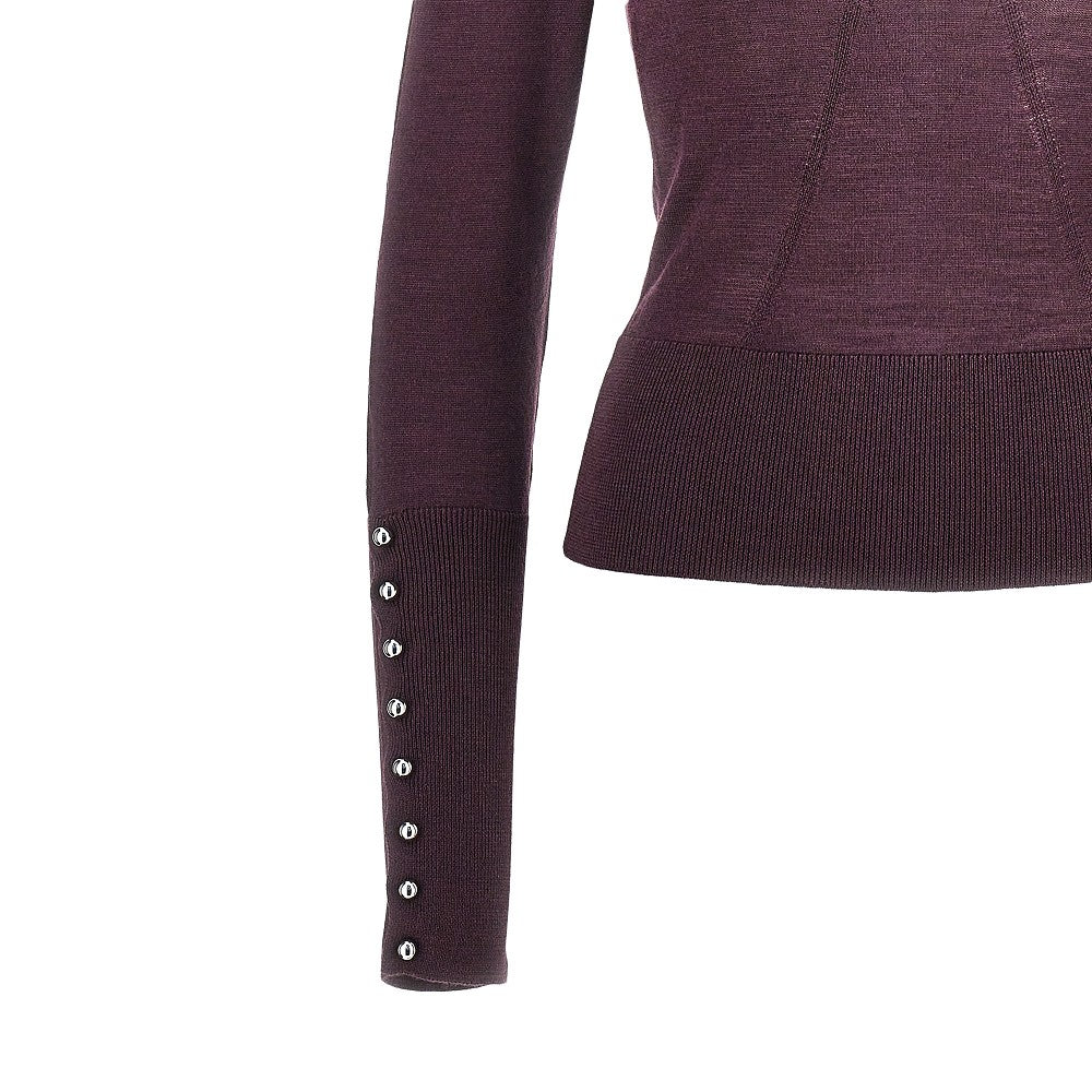 RABANNE Pullover in misto lana merino e seta, view 2