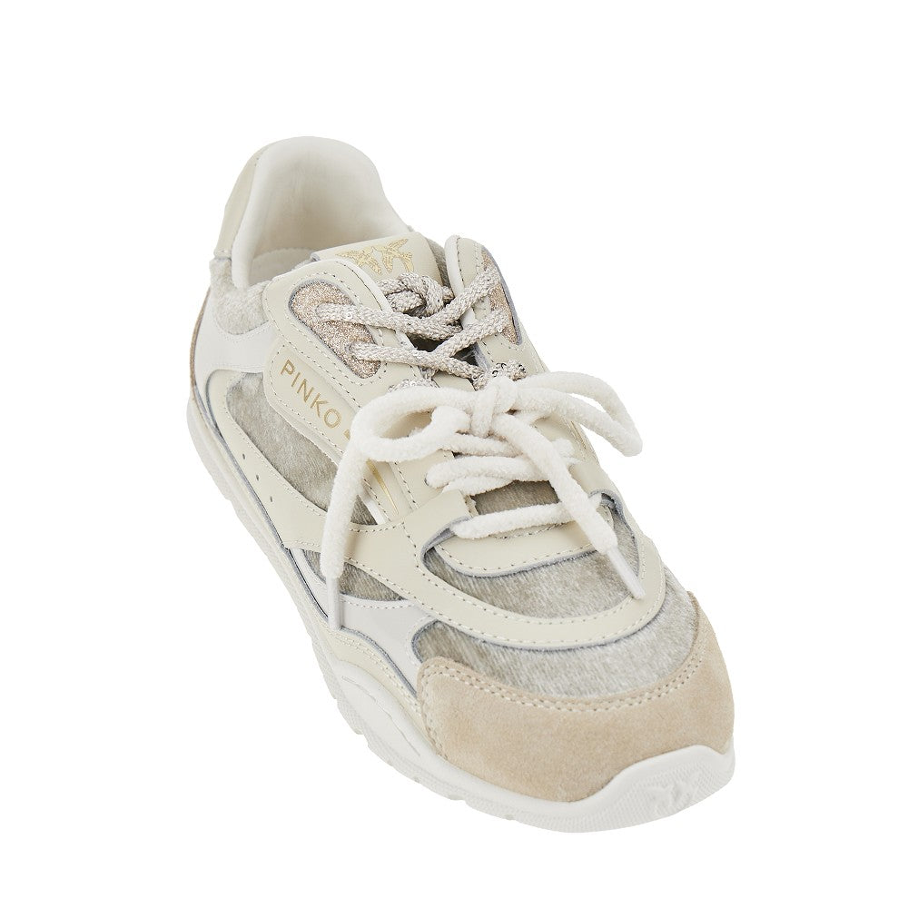 Pinko Sneakers in pelle scamosciata e velluto, view 2