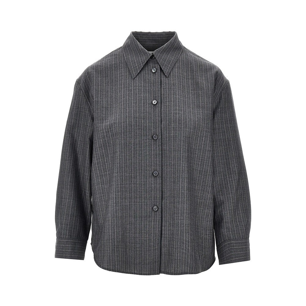 Jil Sander Camicia in lana con motivo gessato