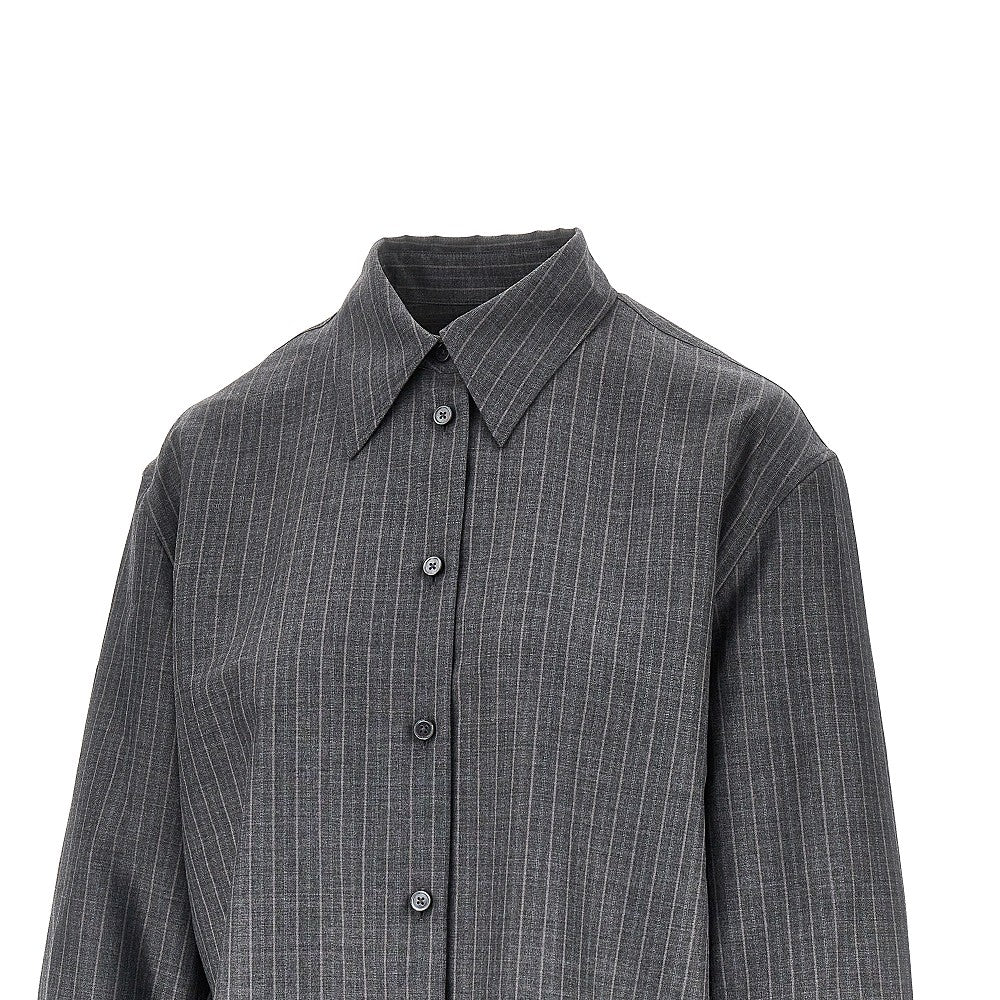 Jil Sander Camicia in lana con motivo gessato, view 2