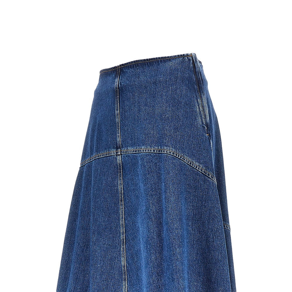 Weekend Max Mara Gonna lunga in denim di cotone, view 2