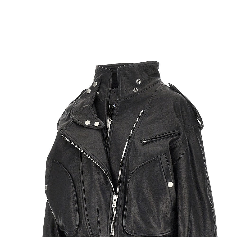 Isabel Marant Giacca biker 'Farza' in pelle, view 2