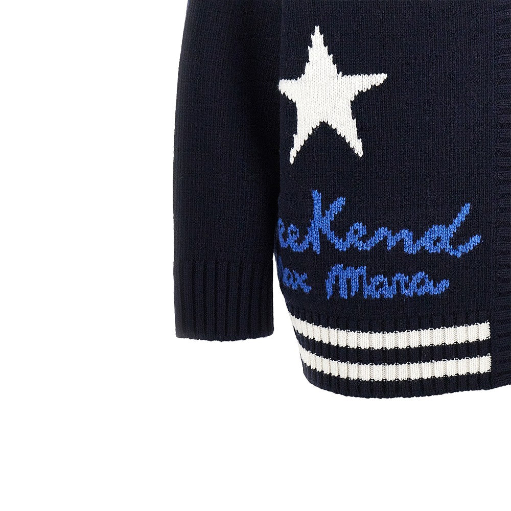 Weekend Max Mara Cardigan in maglia con logo, view 2