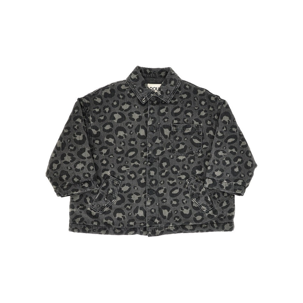 DOUDOU Giacca in denim trapuntato con stampa