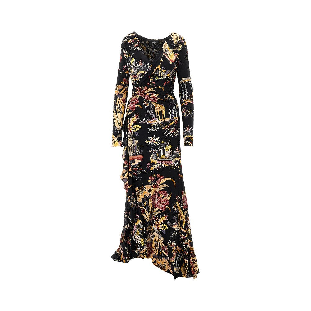 Etro Abito lungo in viscosa stretch con stampa
