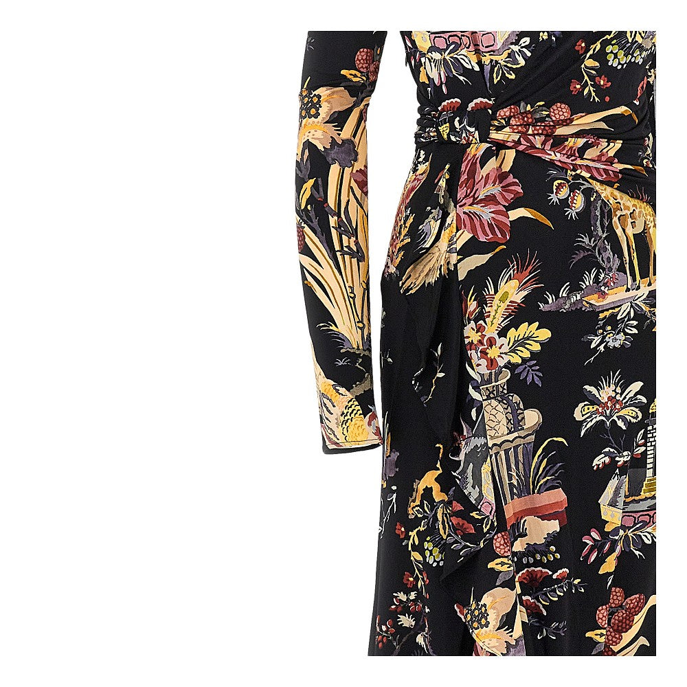 Etro Abito lungo in viscosa stretch con stampa, view 2