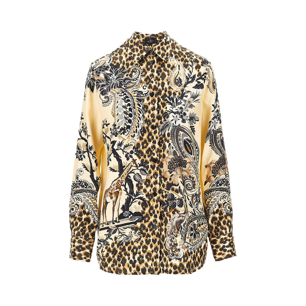 Etro Camicia in twill di seta Paisley animalier