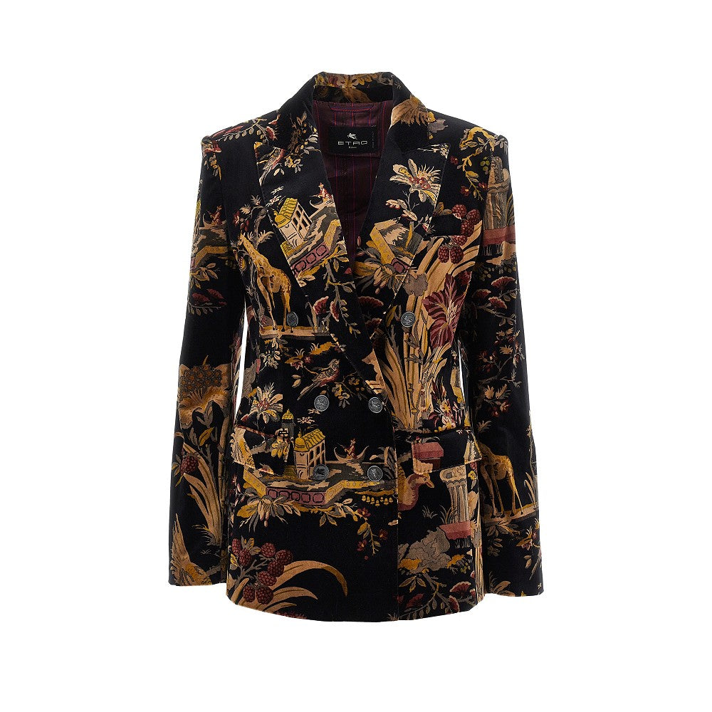 Etro Giacca doppiopetto in velluto Paisley