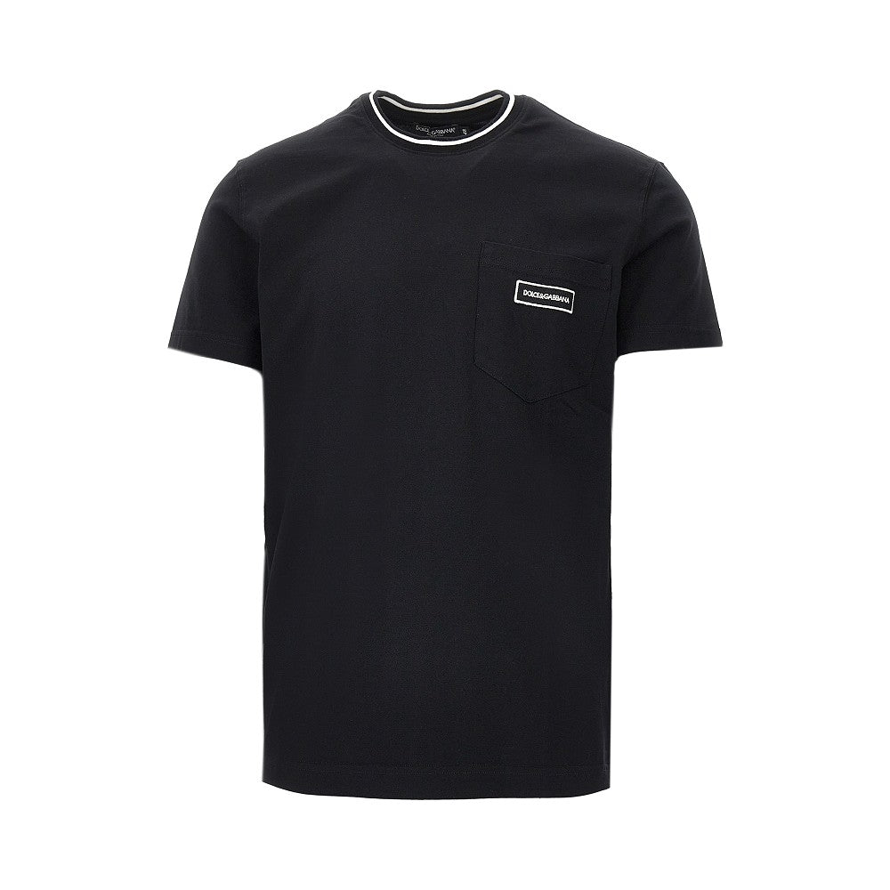 Dolce & Gabbana T-shirt con tasca e patch logo
