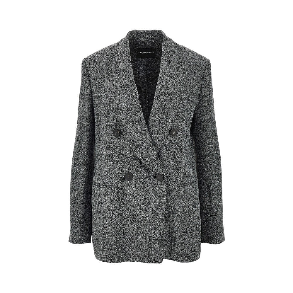 Emporio Armani Blazer doppiopetto in tessuto mouliné