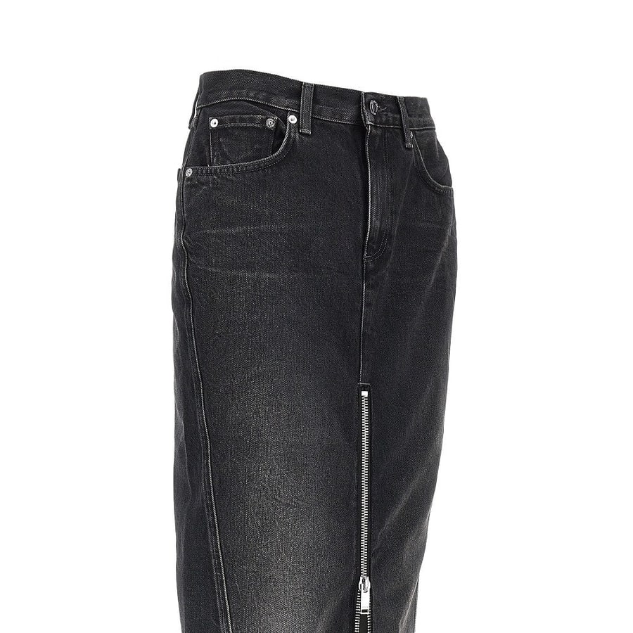HAIKURE Gonna midi in denim con zip, view 2