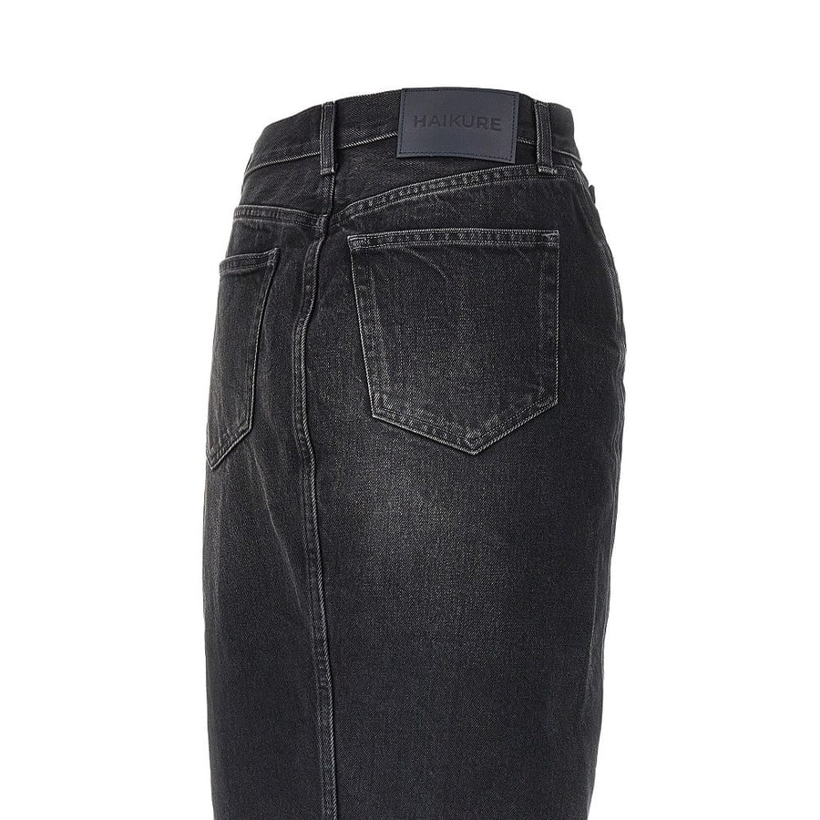 HAIKURE Gonna midi in denim con zip, view 4