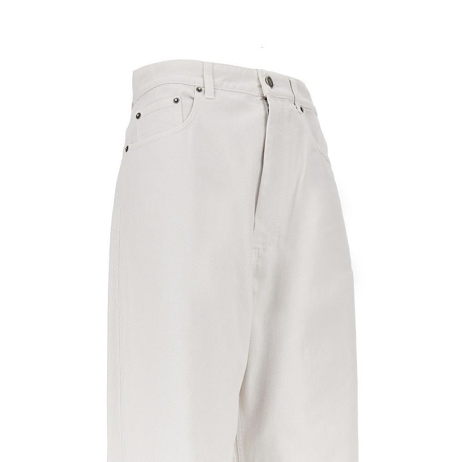 PHOEBE PHILO Jeans Drop in drill di cotone, view 2
