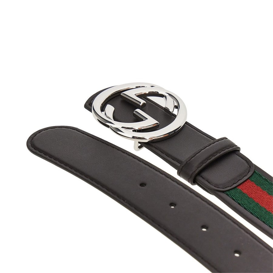 Gucci Cintura reversibile con fibbia Incrocio GG, view 2