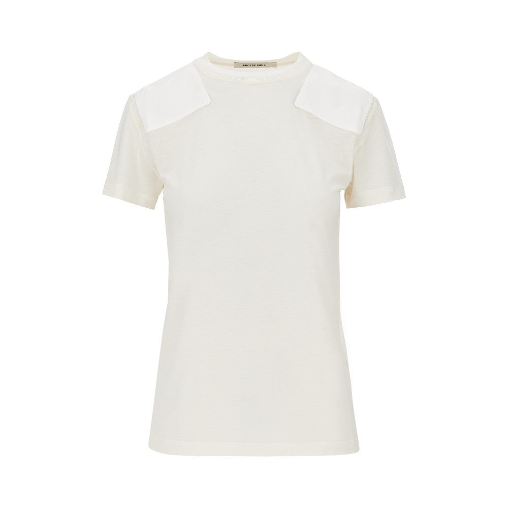 PHOEBE PHILO T-shirt in lyocell e cotone con patch