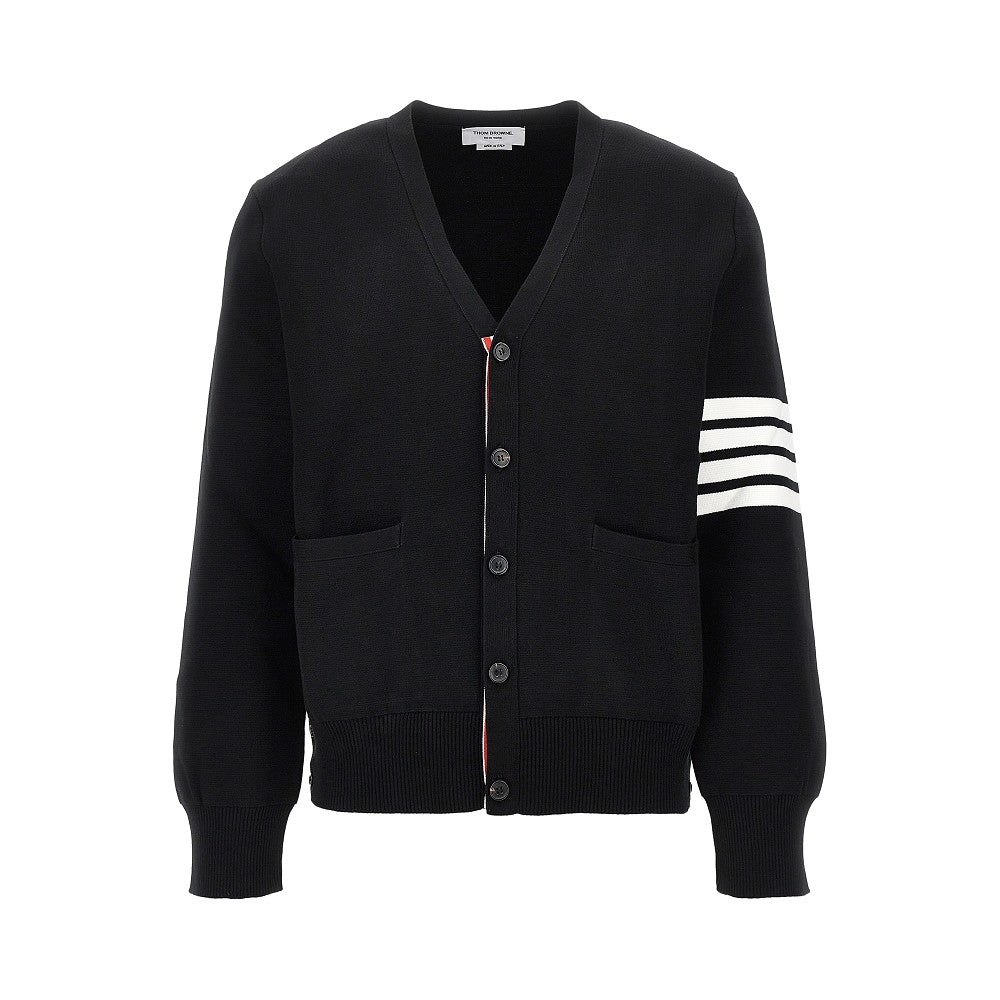 Thom Browne Cardigan in cotone con dettaglio 4 Bar