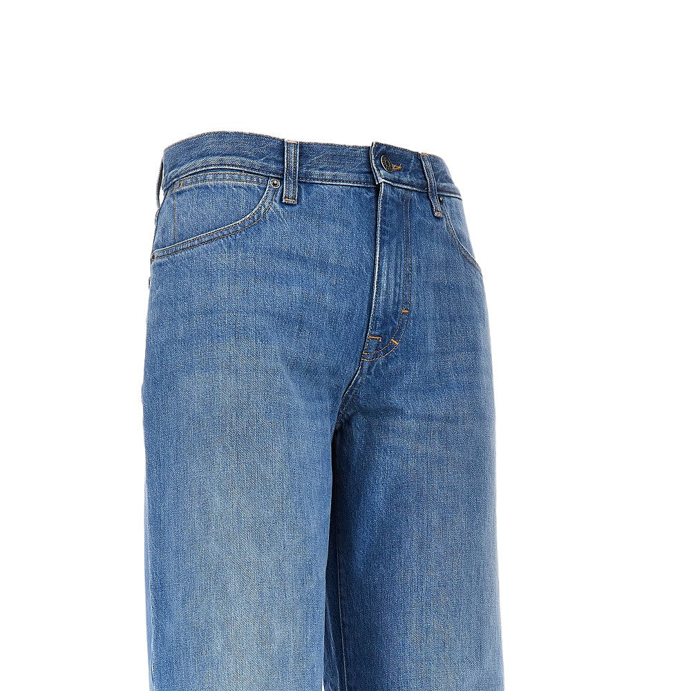 Gucci Jeans in denim délavé di cotone, view 2