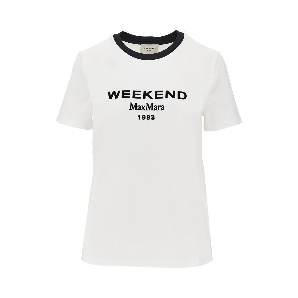 Weekend Max Mara T-shirt in cotone con logo in velluto