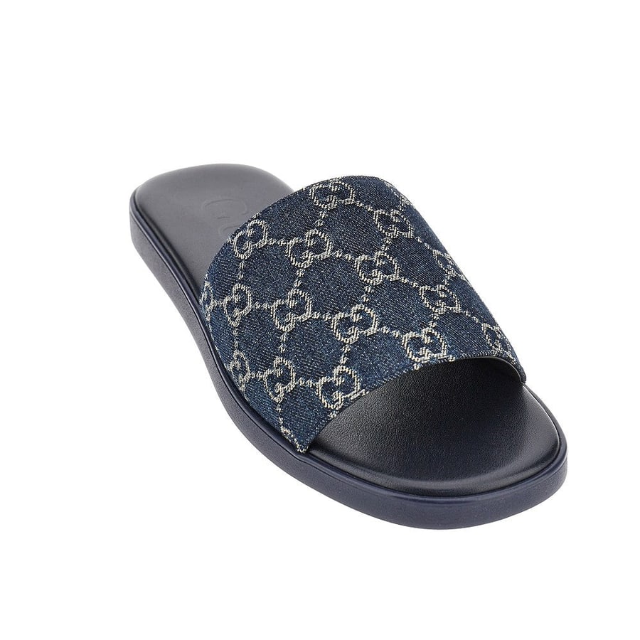 Gucci Slides in denim GG, view 2