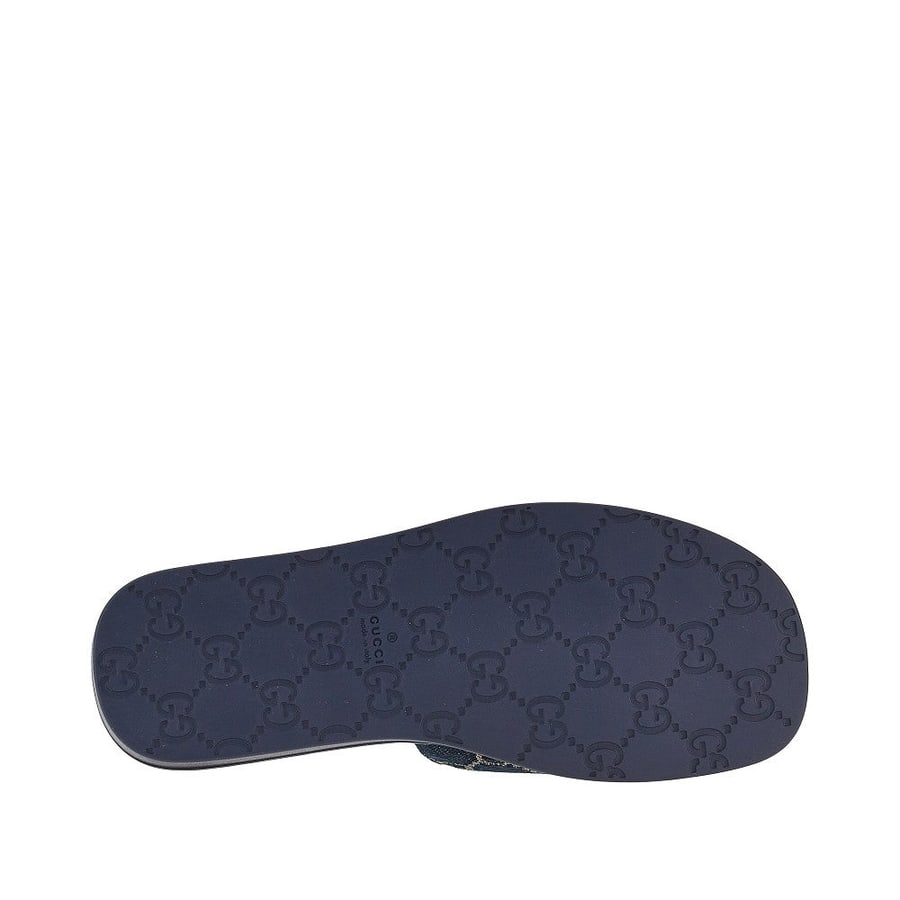Gucci Slides in denim GG, view 5