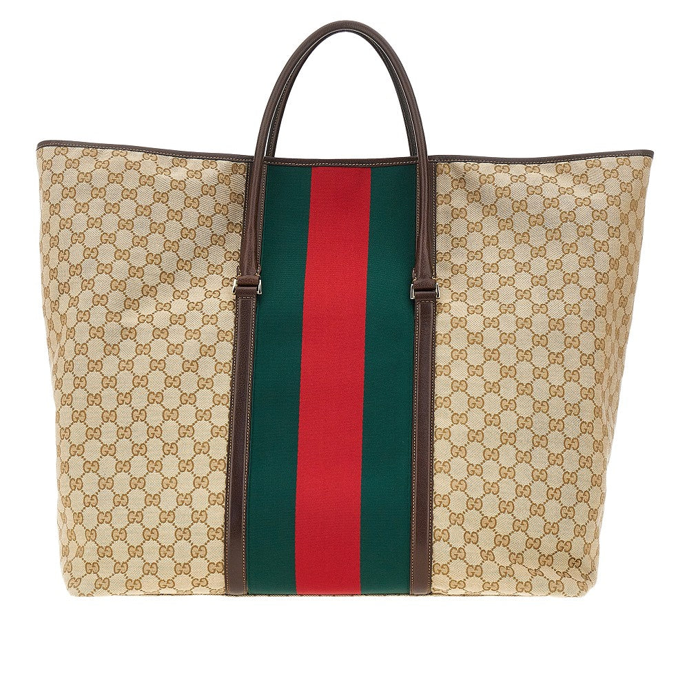 Gucci Borsone in tessuto GG con Nastro Web