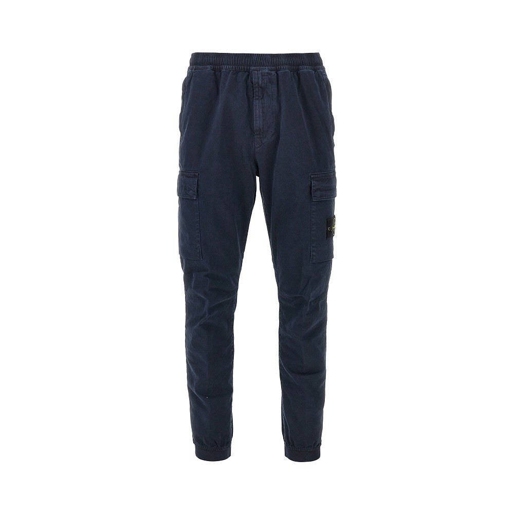 Stone Island Pantalone cargo in cotone con Badge logo