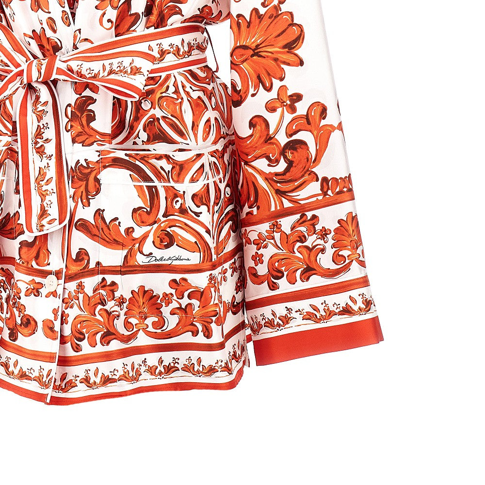 Dolce & Gabbana Camicia Vanity in seta stampa Maiolica, view 2