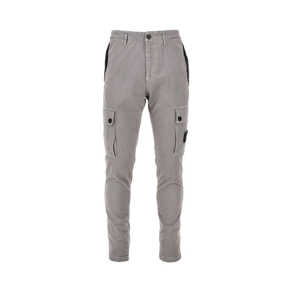 Stone Island Pantalone in cotone organico con Badge logo