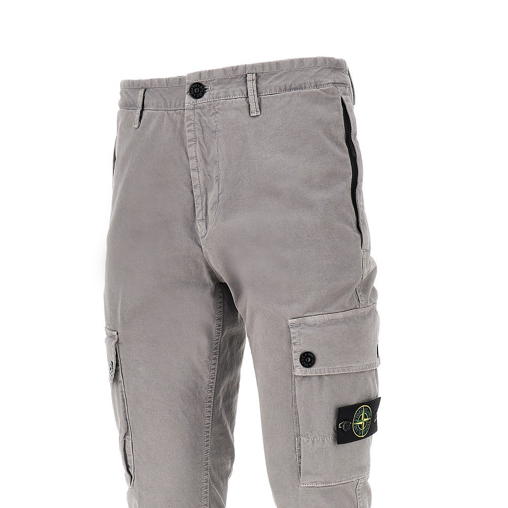 Stone Island Pantalone in cotone organico con Badge logo, view 2