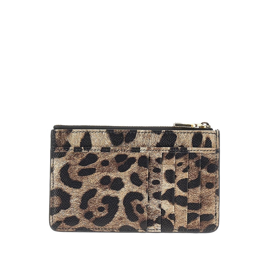 Dolce & Gabbana Pouch portacarte in pelle stampa leopardo, view 2