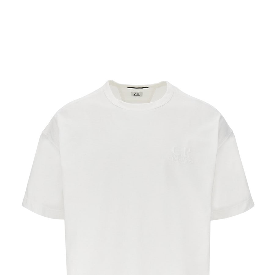 C.P. Company T-shirt in jersey di cotone con ricamo logo, view 2