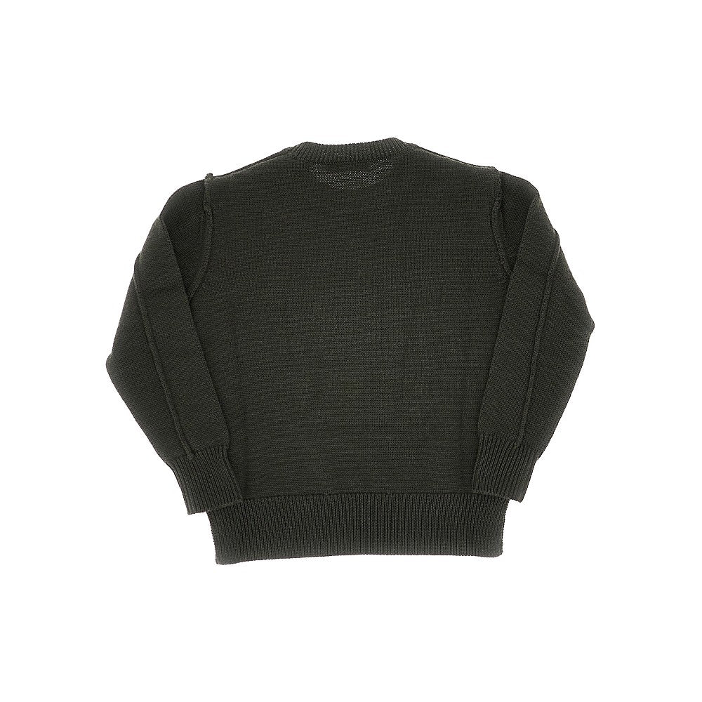 Marni Pullover in misto lana con logo ricamato, view 2