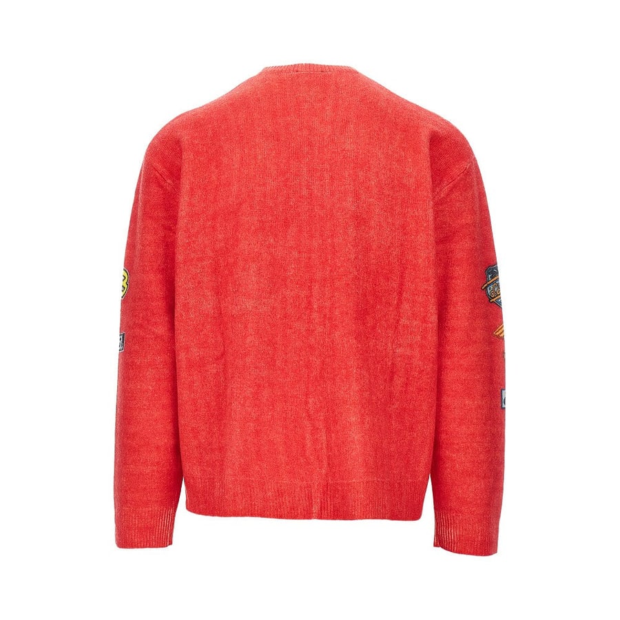 Diesel Pullover in lana con patch stampati, view 3