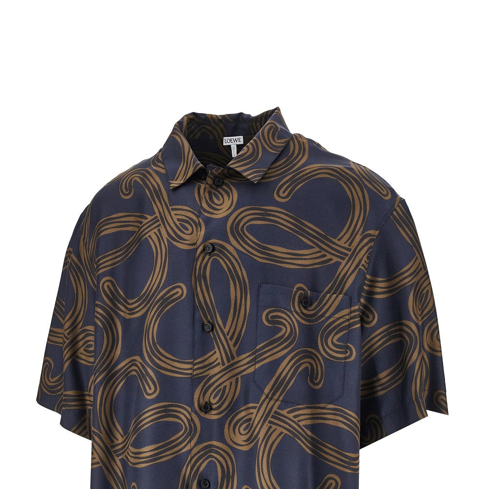 Loewe Camicia in seta stampa Anagram, view 2