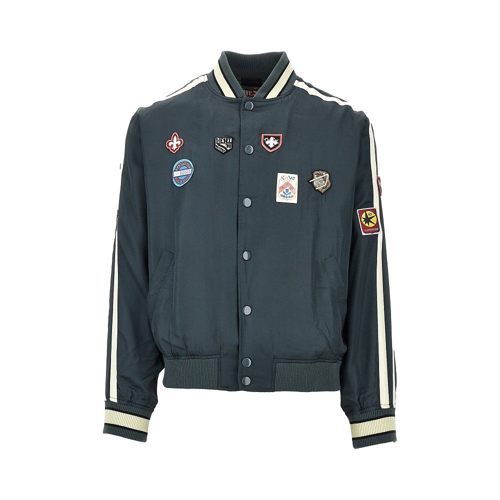 Diesel Track jacket in raso con patches