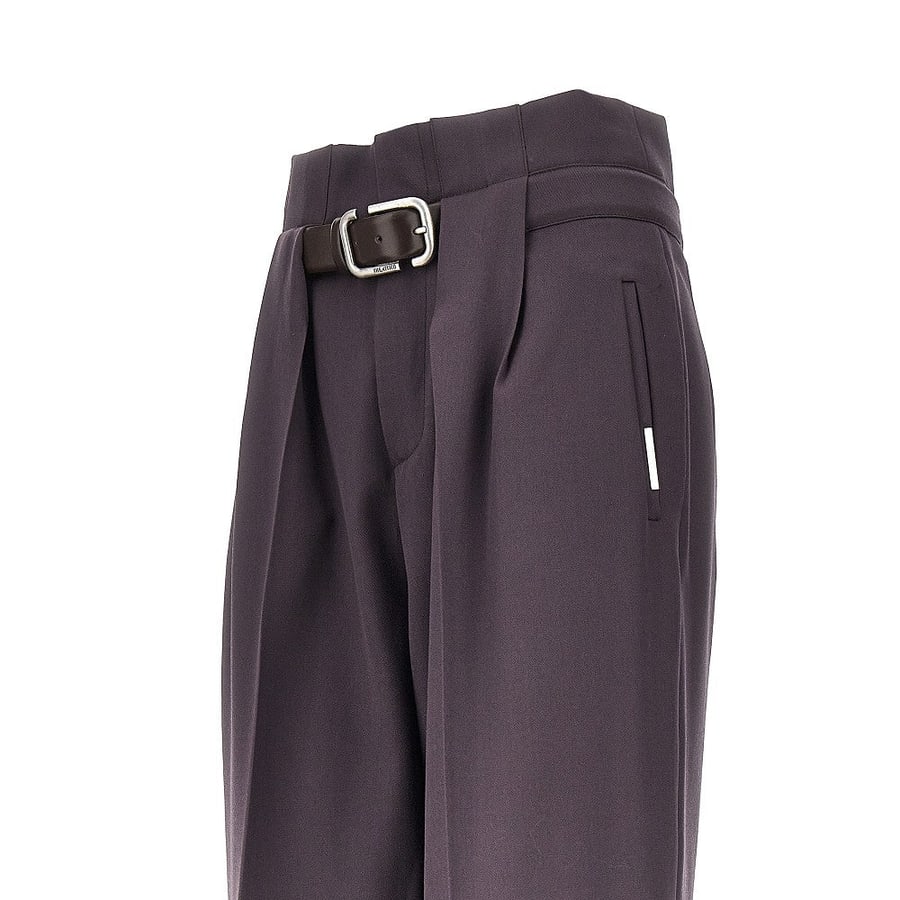 The Attico Pantalone in gabardine con cintura, view 2