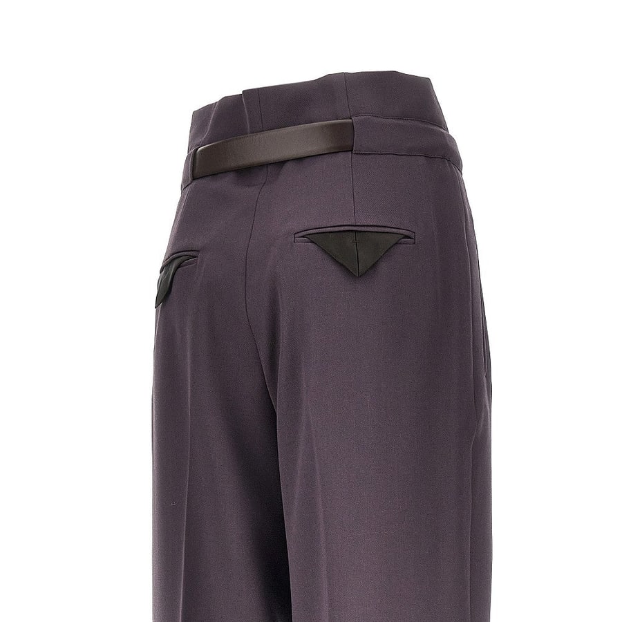 The Attico Pantalone in gabardine con cintura, view 4