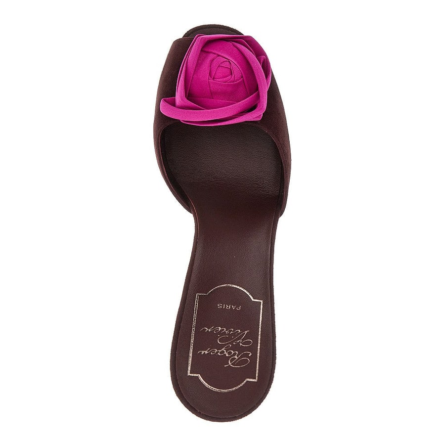 Roger Vivier Mules 'Rose Vivier' in pelle scamosciata, view 4